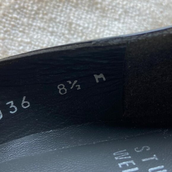 Stuart Weitzman Black patent leather Peep Toe Wedge Espadrilles, Size 8.5 - Picture 4 of 9